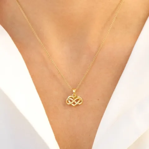 Herz infinity Anhänger aus vergoldetem Sterlingsilber - Amoré