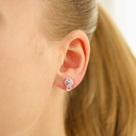 Herz infinity Ohrringe in Silber - Amoré