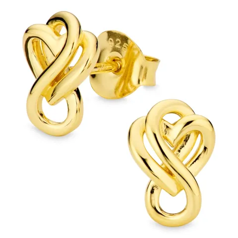 Herz infinity Ohrringe in vergoldetem Silber - Amoré