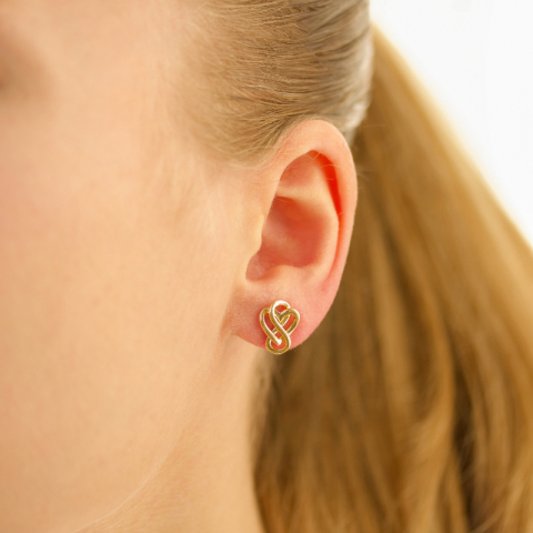 Herz infinity Ohrringe in vergoldetem Silber - Amoré