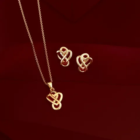 Herz infinity Ohrringe in vergoldetem Silber - Amoré