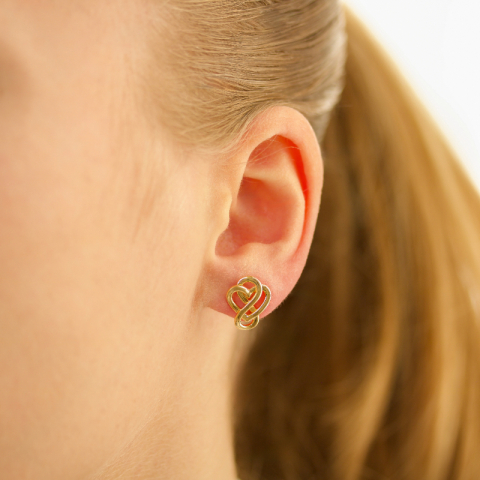 Herz infinity Ohrringe in vergoldetem Silber - Amoré