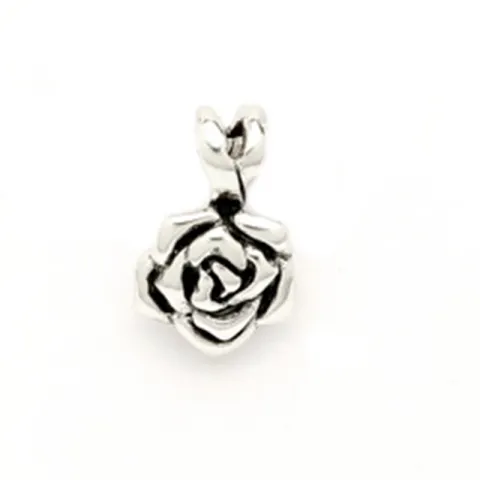 Rose Anhänger aus oxidiertem Sterlingsilber