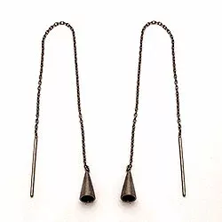 dreieck Ohrhänger in schwarzes rhodiniertes Silber