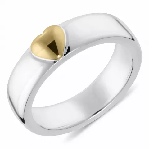 Kollektionsmuster Herz Ring aus Silber mit 8 karat Gold