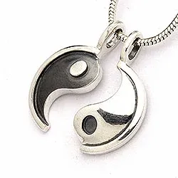 Yin Yang Anhänger aus oxidiertem Sterlingsilber