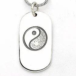 Kollektionsmuster Yin Yang Anhänger aus oxidiertem Sterlingsilber