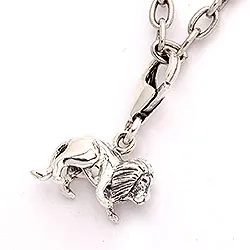 Löwe Charm Anhänger aus oxidiertem Sterlingsilber