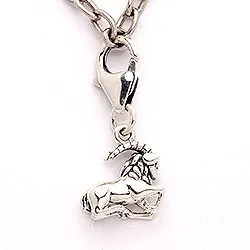 Steinbock Sternzeichen Charm Anhänger aus oxidiertem Sterlingsilber 