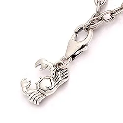 Krebs Sternzeichen Charm Anhänger aus oxidiertem Sterlingsilber