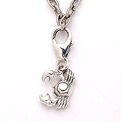 Krebs Sternzeichen Charm Anhänger aus oxidiertem Sterlingsilber
