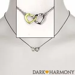 Herz Anhänger mit Halskette aus schwarzes rhodiniertes Silber