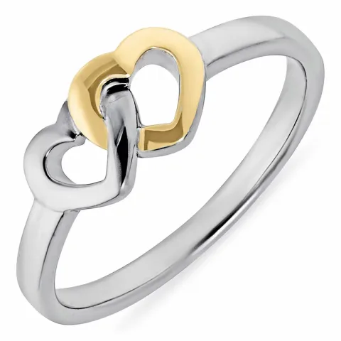 Kollektionsmuster Herz Ring aus schwarzes rhodiniertes Silber mit vergoldetem Sterlingsilber