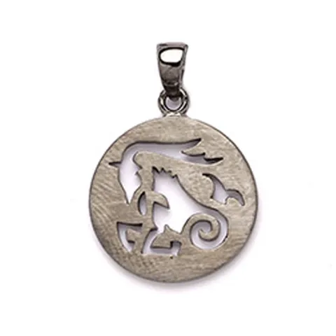 Steinbock Sternzeichen Anhänger aus schwarzes rhodiniertes Silber