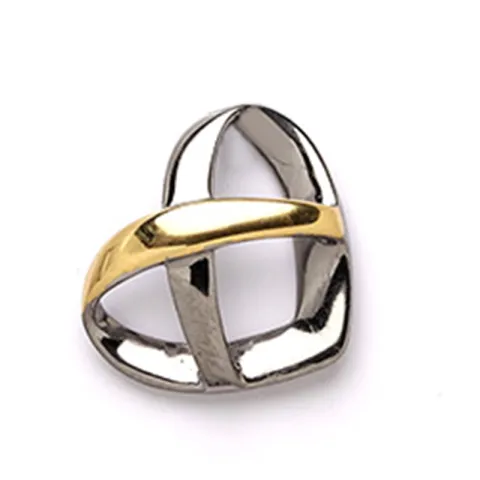 Dark Harmony Herz Anhänger aus schwarzes rhodiniertes Silber und vergoldetem Sterlingsilber