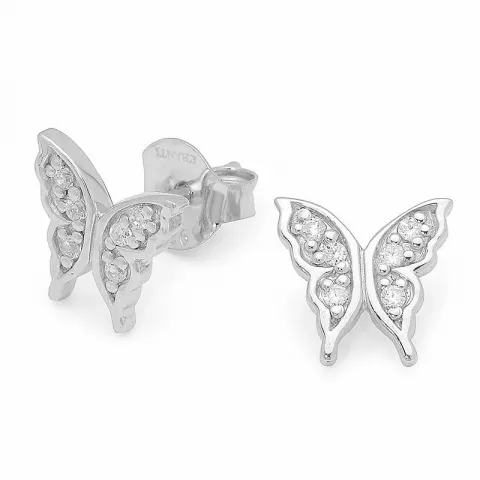 Schmetterlinge Zirkon Ohrstecker in Silber
