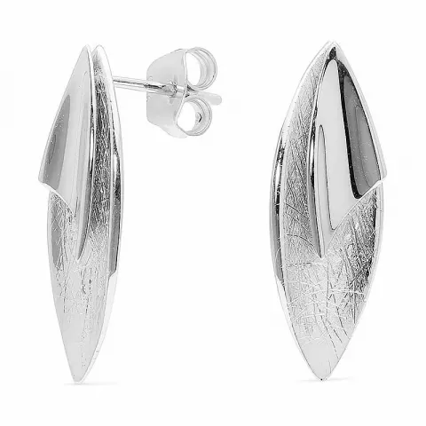 Lange ovalen Ohrringe in Silber