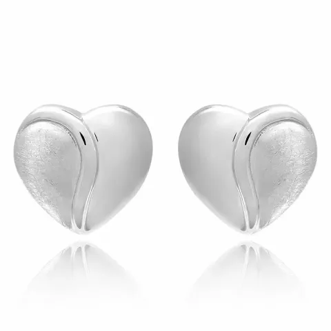 Herz set mit ohrringe und halskette in silber