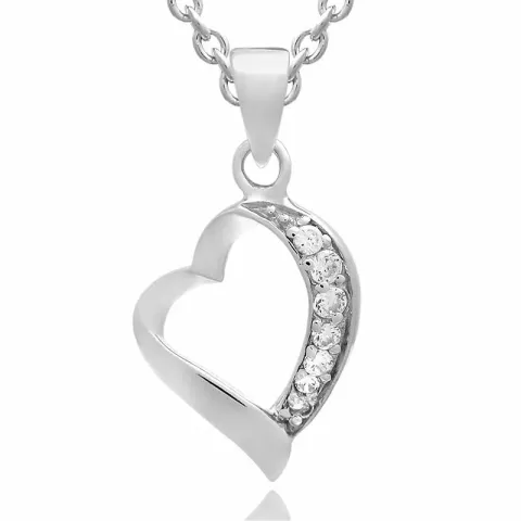 Herz set mit ohrringe und halskette in silber weißem zirkon