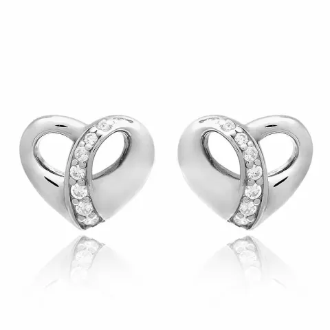 Herz set mit ohrringe und halskette in silber weißem zirkon