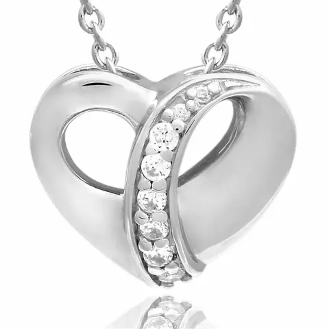 Herz set mit ohrringe und halskette in silber weißem zirkon