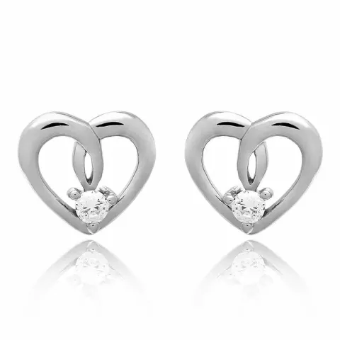 Herz set mit ohrringe und halskette in silber weißem zirkon