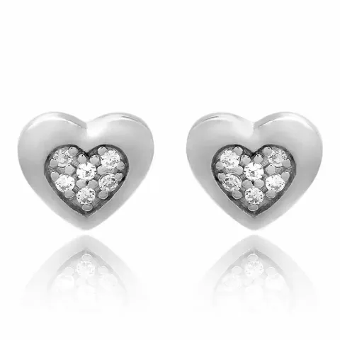 Herz set mit ohrringe und halskette in silber weißem zirkon