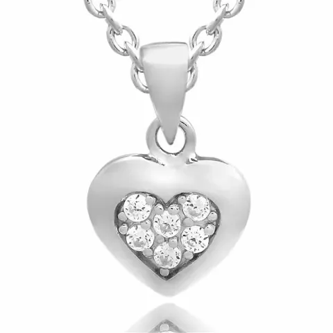Herz set mit ohrringe und halskette in silber weißem zirkon