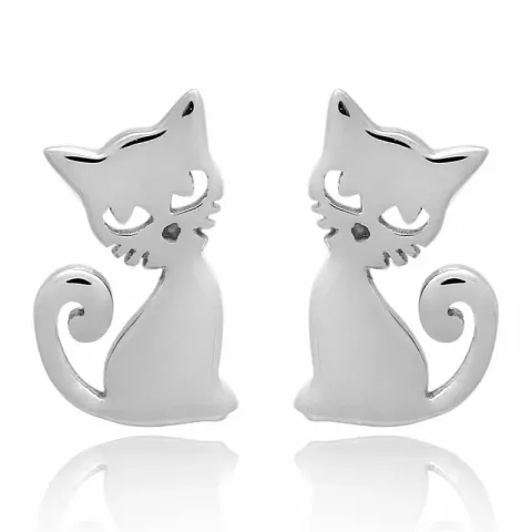 Katze set mit ohrringe und halskette in silber