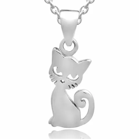 Katze set mit ohrringe und halskette in silber