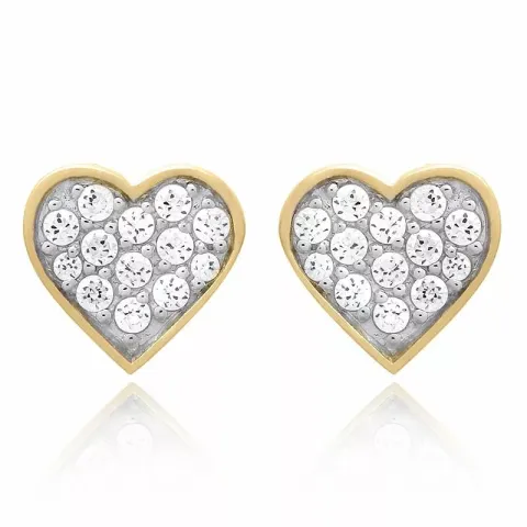 Herz set mit ohrringe und halskette in vergoldetem sterlingsilber weißem zirkon