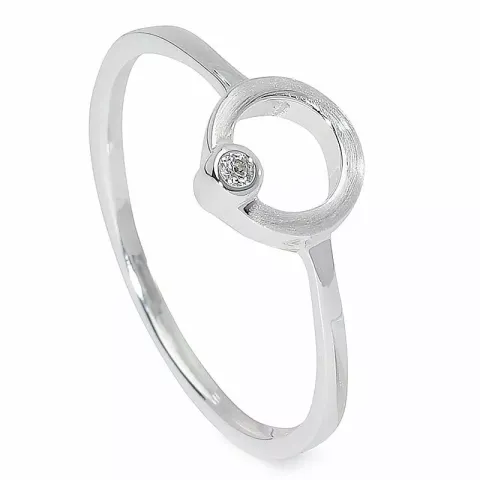 Einfacher runder Zirkon Ring aus Silber