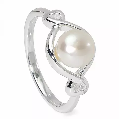 Herz Perle Ring aus Silber
