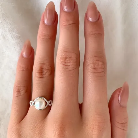 Herz Perle Ring aus Silber