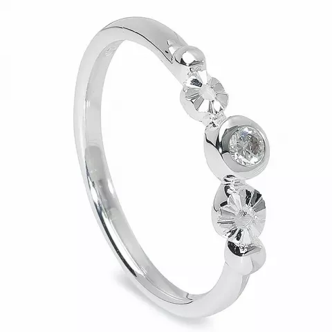 strukturierter Zirkon Ring aus Silber