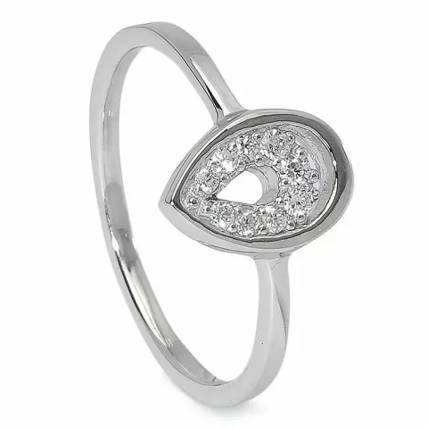 Ringe: Tropfen Zirkon Ring aus Silber
