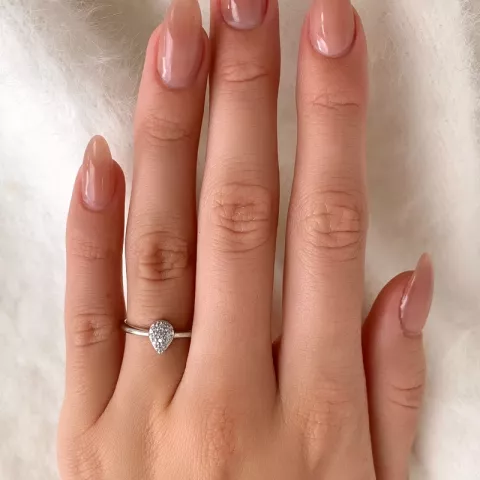 Klein Tropfen Ring aus Silber