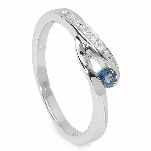 blauem Ring aus Silber