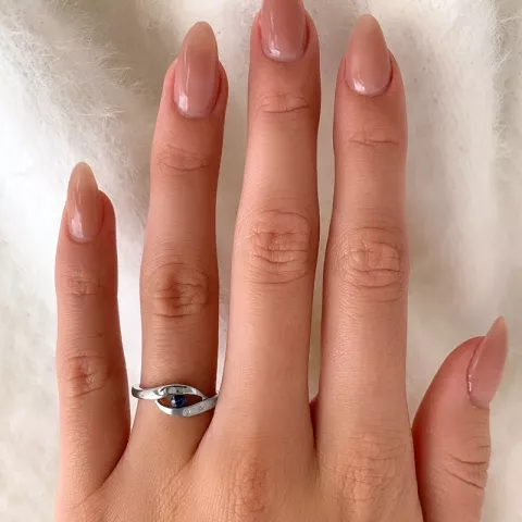 blauem Ring aus Silber