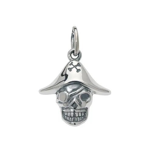 Totenkopf Pirat Anhänger aus oxidiertem Sterlingsilber