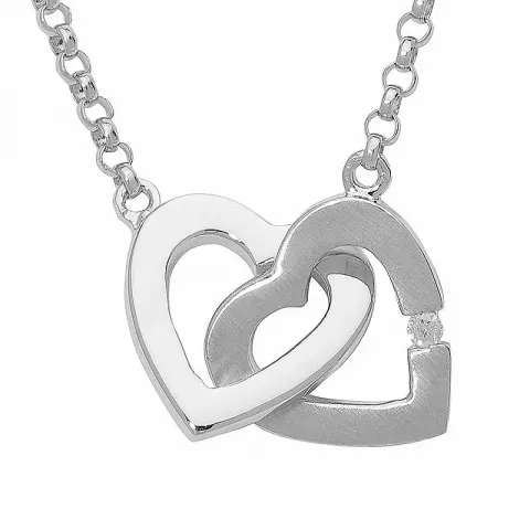 Doppeltes Herz Halskette aus Silber und Herzförmiger Anhänger aus Silber