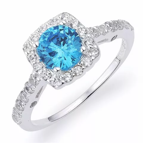 Elegant blauem zirkon ring aus silber