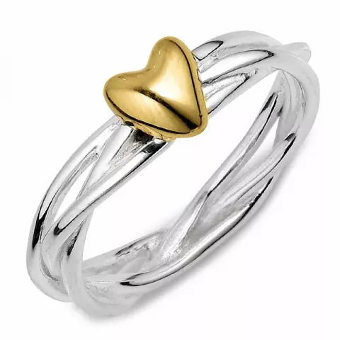 Herz Ring aus Silber mit vergoldetem Sterlingsilber