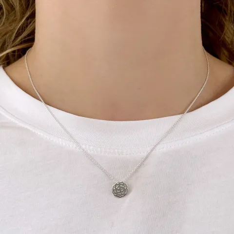 Geburtsblume Januar Nelke Anhänger aus Silber