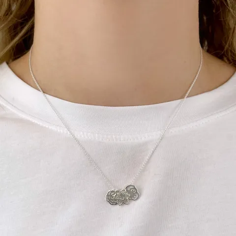 Geburtsblume Januar Nelke Anhänger aus Silber