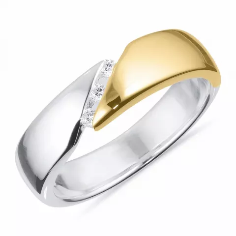 breit Ring aus Silber mit 8 karat Gold