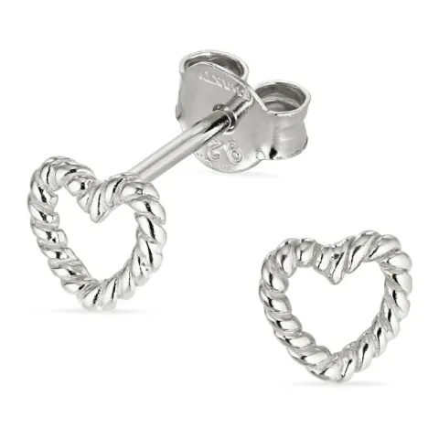 Herz Ohrstecker in Silber