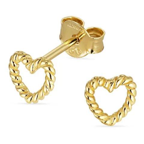 Herz Ohrstecker in vergoldetem Silber