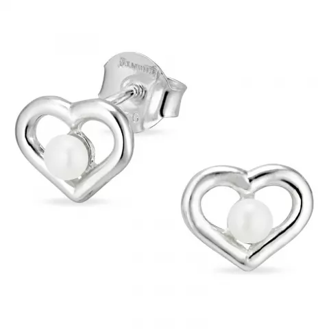 Herz Perle Ohrringe in Silber