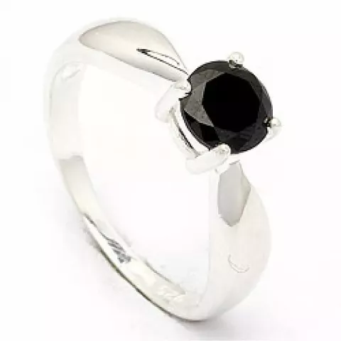schwarz Zirkon Ring aus Silber